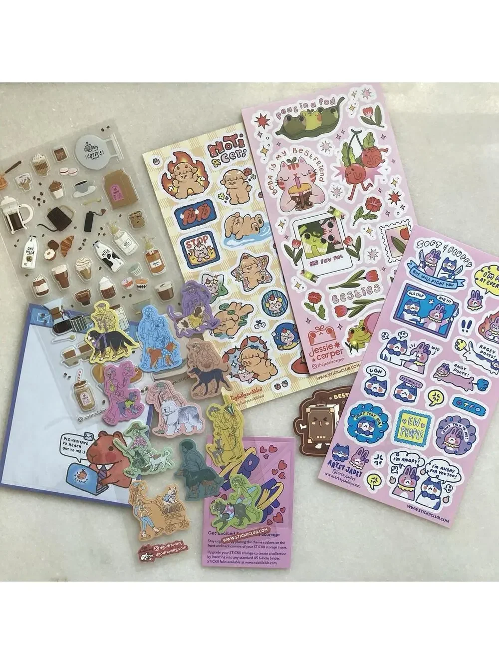 Brand New Cute Sticker Sheets Dogs Cats Animals Food Pastries Deserts Kawaii